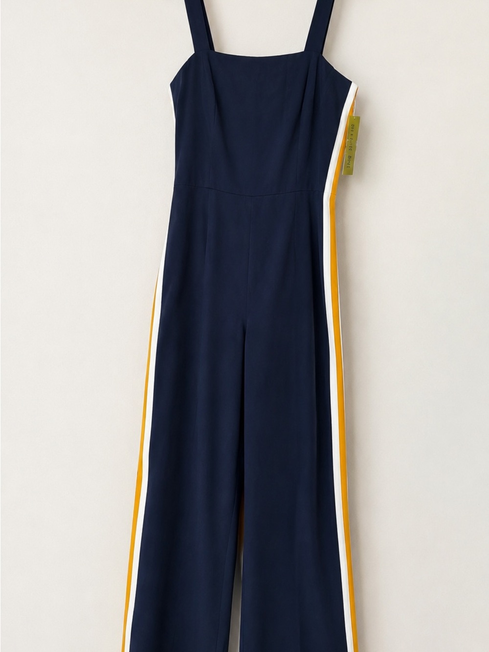 Gianni Bini Navy Jumpsuit with Yellow & White Side Stripes NWT MSRP 179